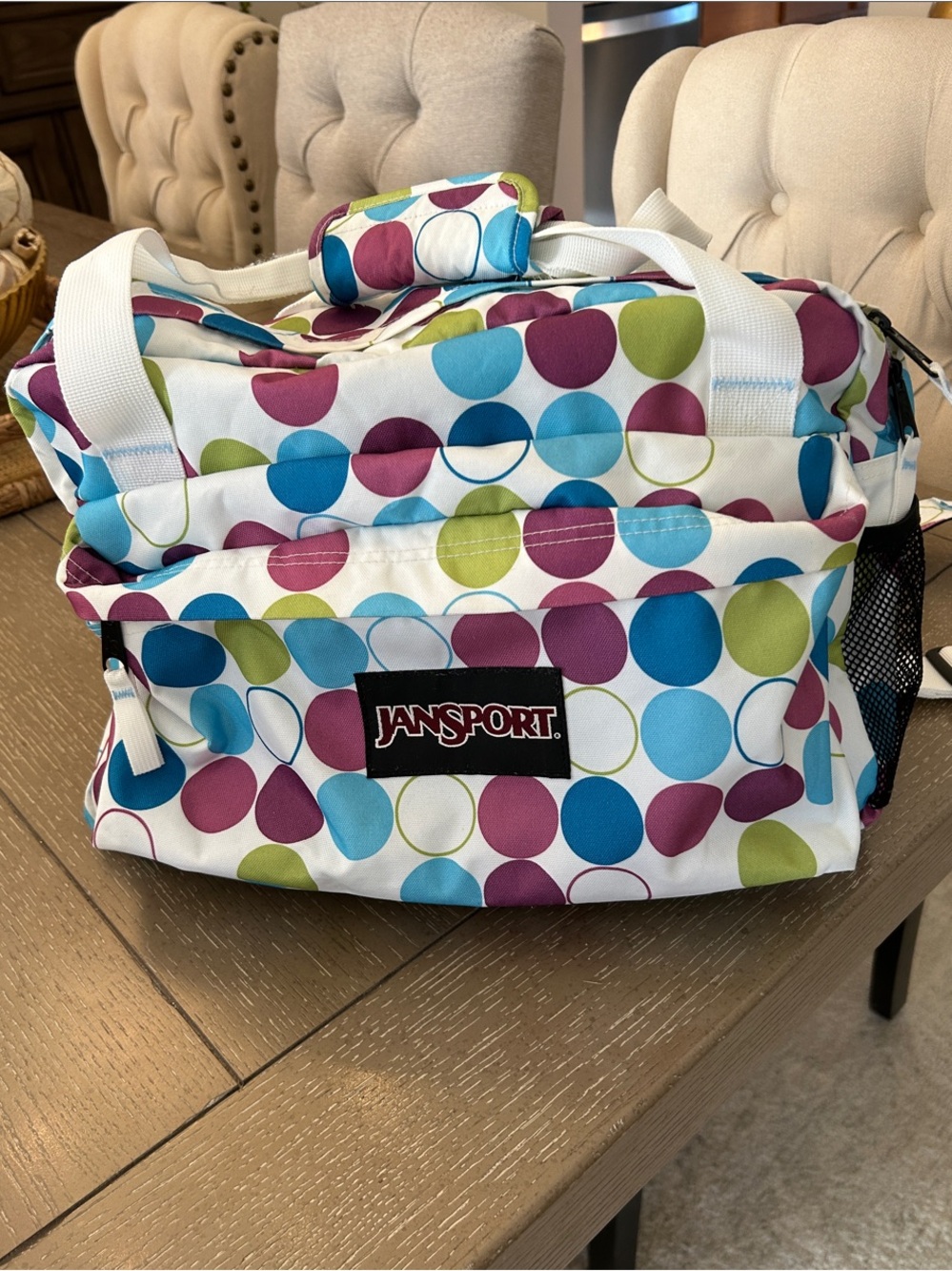 Jansport  Tote with Multicolor Dot Print